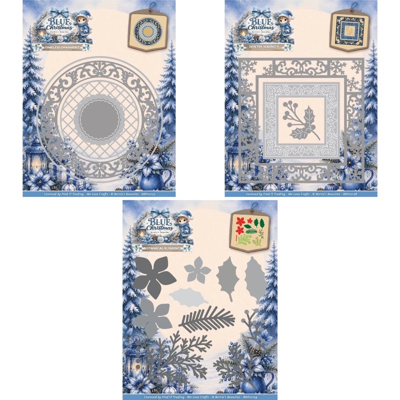 Interior Design Paper - Blue Christmas Winter Serenity craft metal