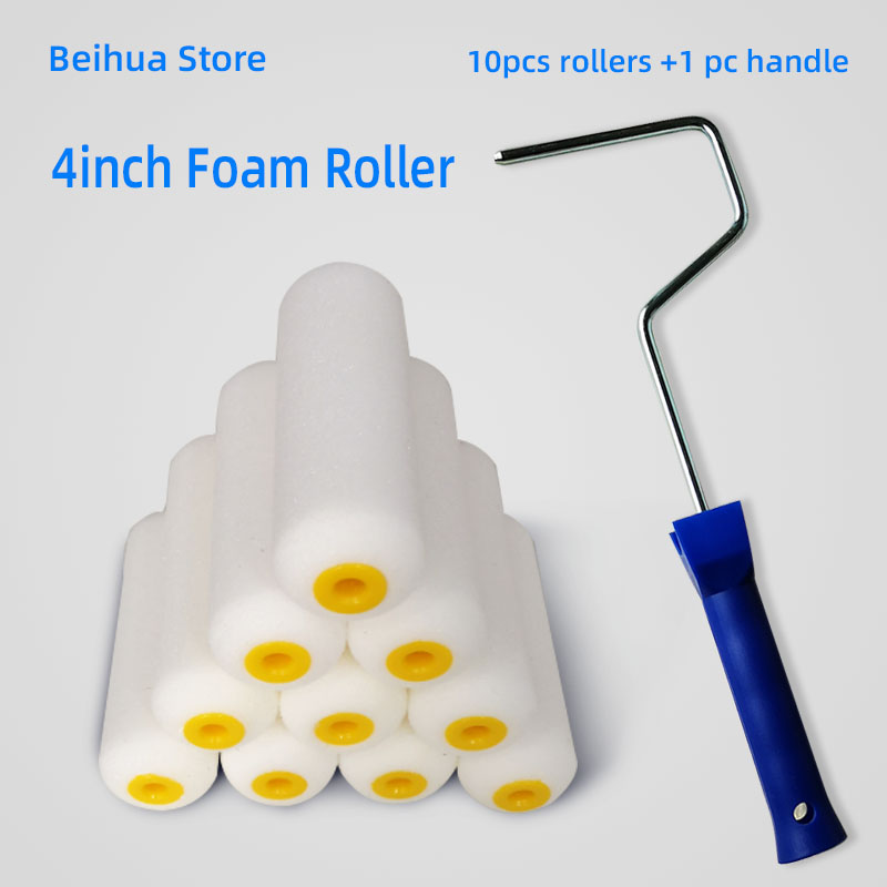 Interior Design Drawing - 11pcs/set 4inch Foam Roller Brush Kit