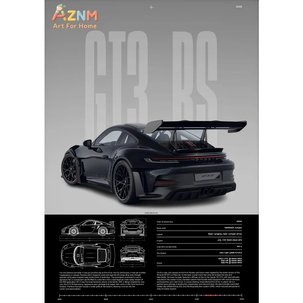 Interior Designer - 1pc Minimalist 911 GT3-RS 718 GT4