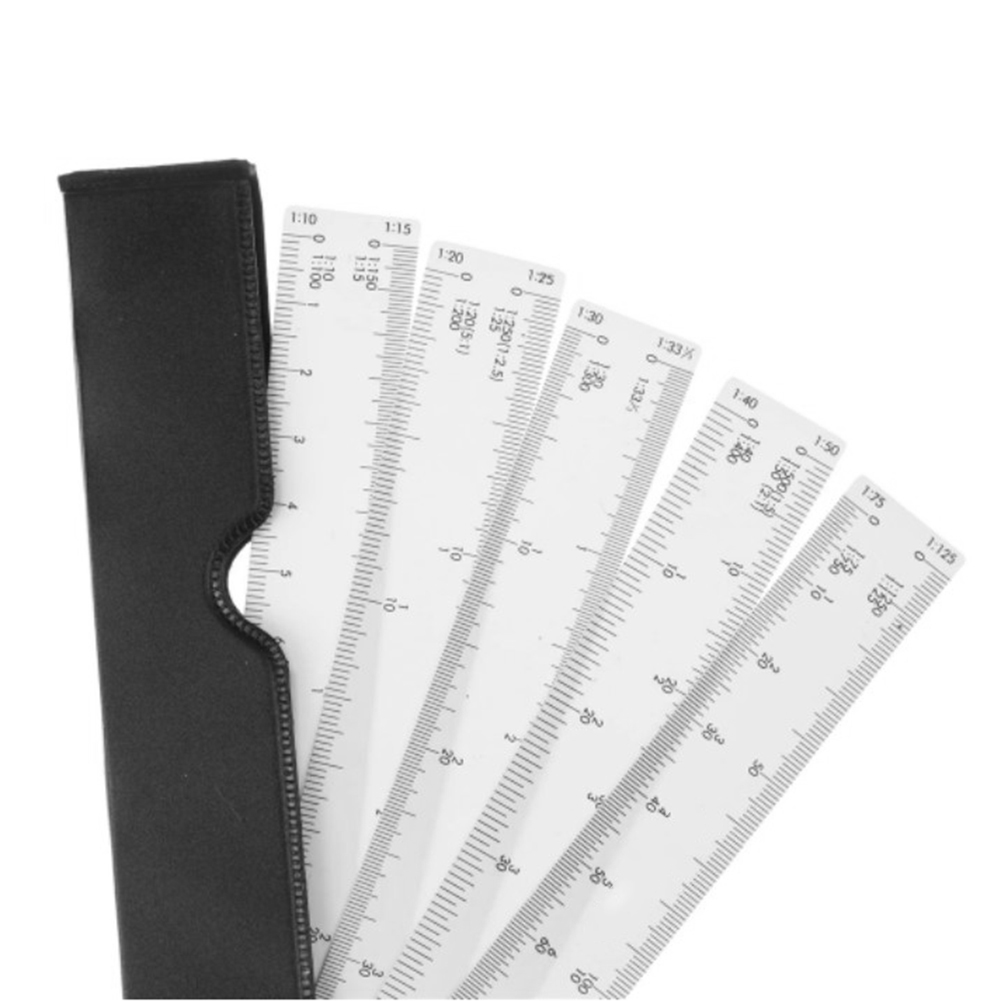 Interior Design Layout - Lightweight Plastic Fan Shape Scale Ruler
