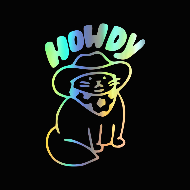 Funny Car Decals Howdy Cat Des - огляд і ціна Interior Design Journal