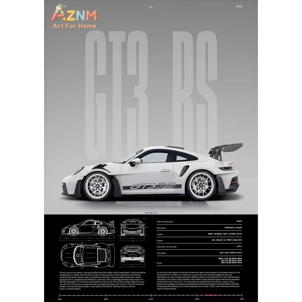 1pc Minimalist 911 GT3-RS 718  - огляд і ціна Interior Designer