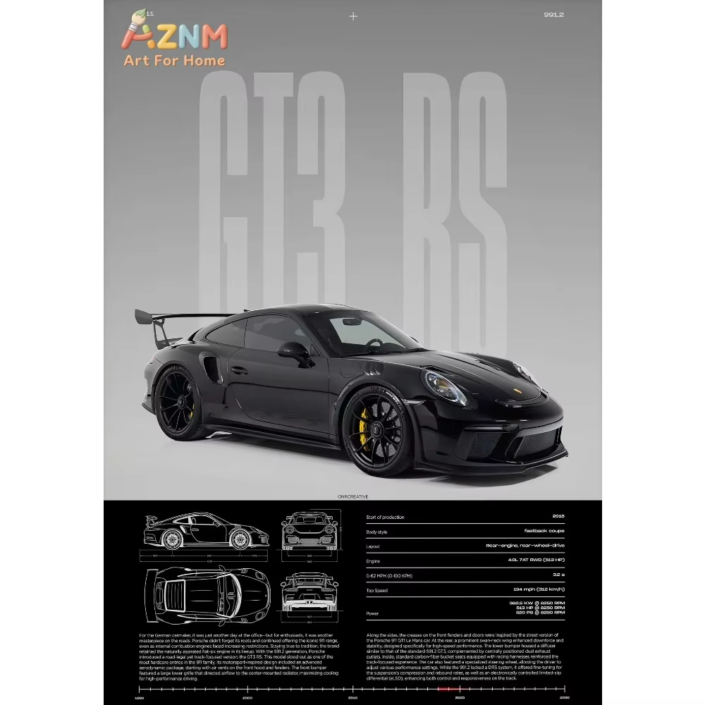1pc Minimalist 911 GT3-RS 718  - огляд і ціна Interior Designer