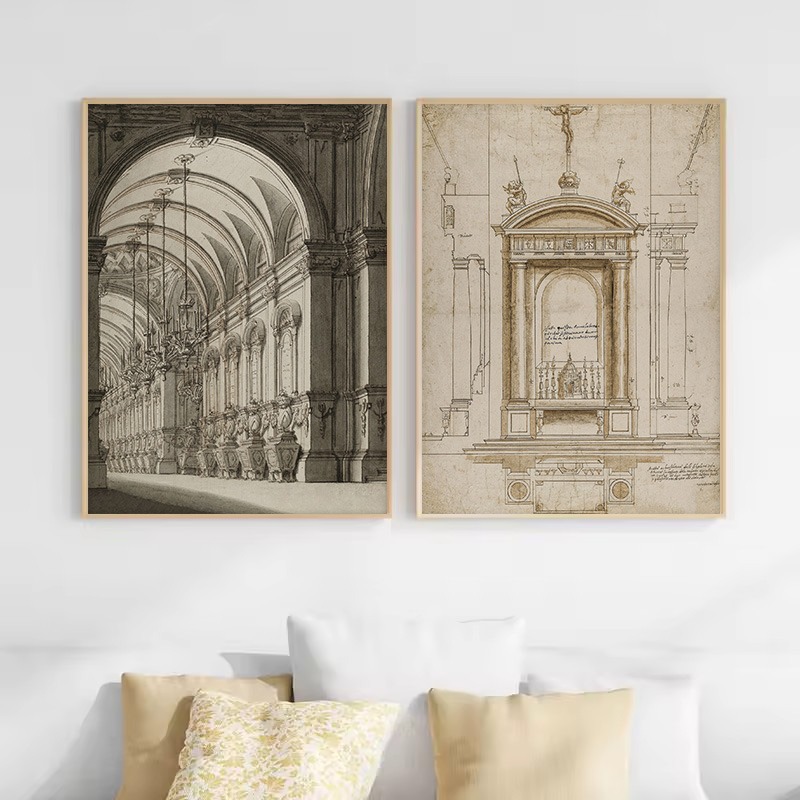 Vintage Drawing Sketch Geometr - огляд і ціна Interior Design Drawing