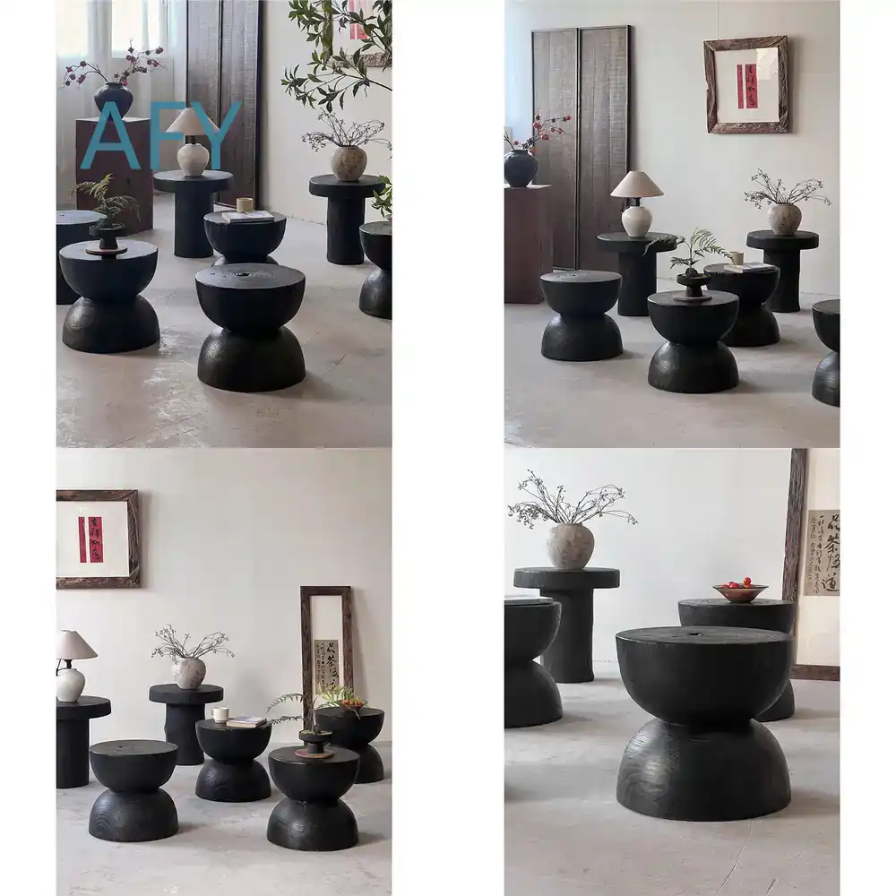 Carbonized Wood Stool for Home - огляд і ціна Interior Design Zen Style