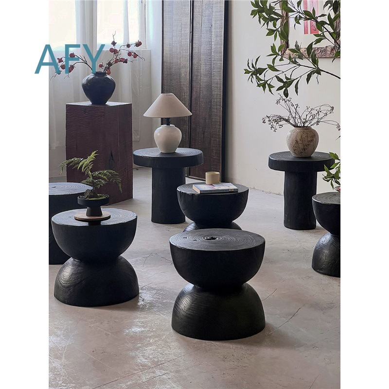 Carbonized Wood Stool for Home - огляд і ціна Interior Design Zen Style