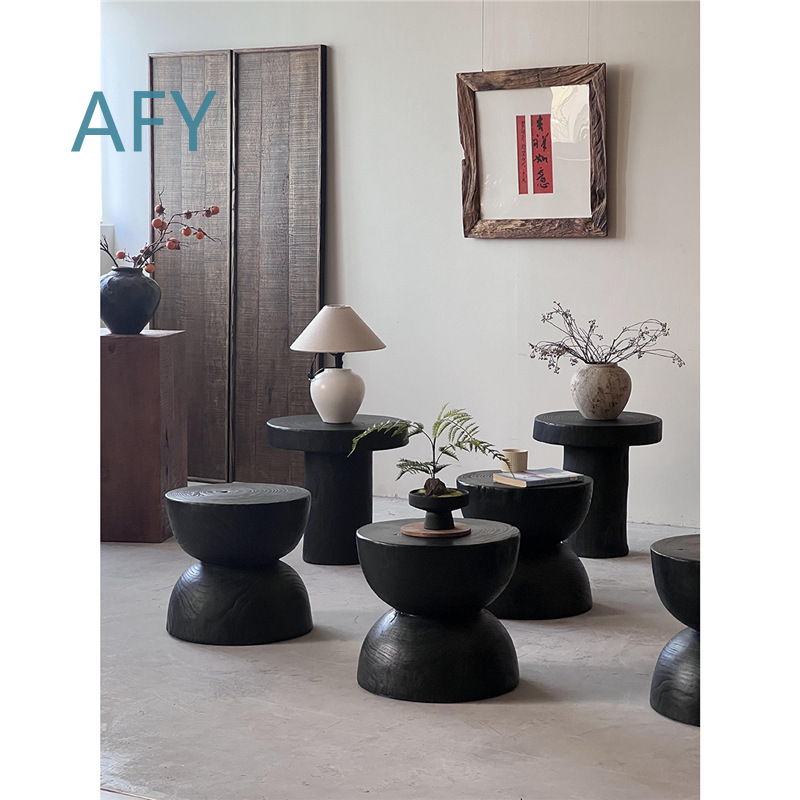 Carbonized Wood Stool for Home - огляд і ціна Interior Design Zen Style