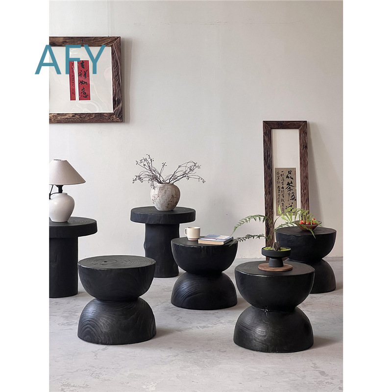 Carbonized Wood Stool for Home - огляд і ціна Interior Design Zen Style
