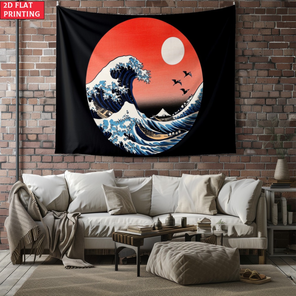 unframed Japanese Wave Sunset  - огляд і ціна Interior Design Zen Style